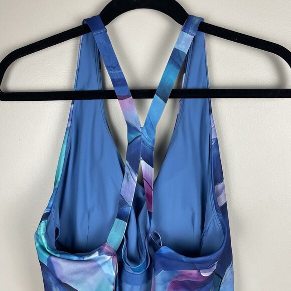 Athleta Swimsuit Womens XL One Piece Malibu Low Back Racerback Beach Swim - Picture 3 of 9